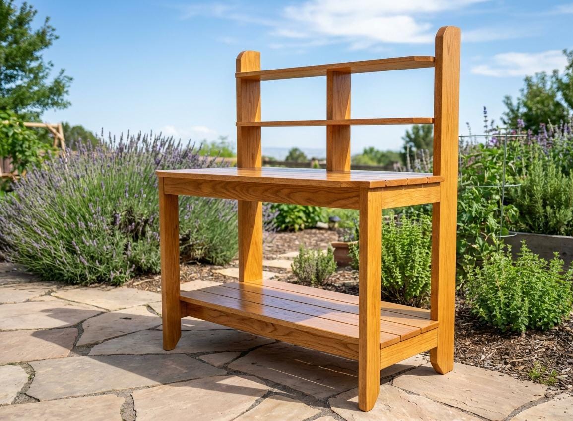 Modern DIY Potting Bench Plans | Outdoor Garden Workstation | Ergonomic ...