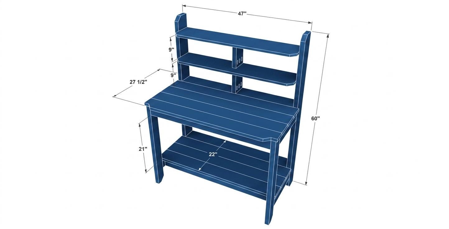 Modern DIY Potting Bench Plans | Outdoor Garden Workstation | Ergonomic ...