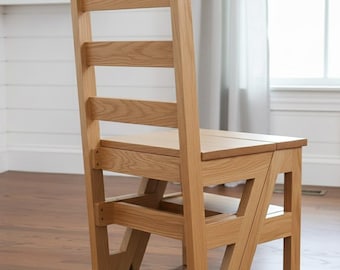 2-in-1 Folding Ladder Chair – DIY Woodworking Plan (Step-By-Step PDF)