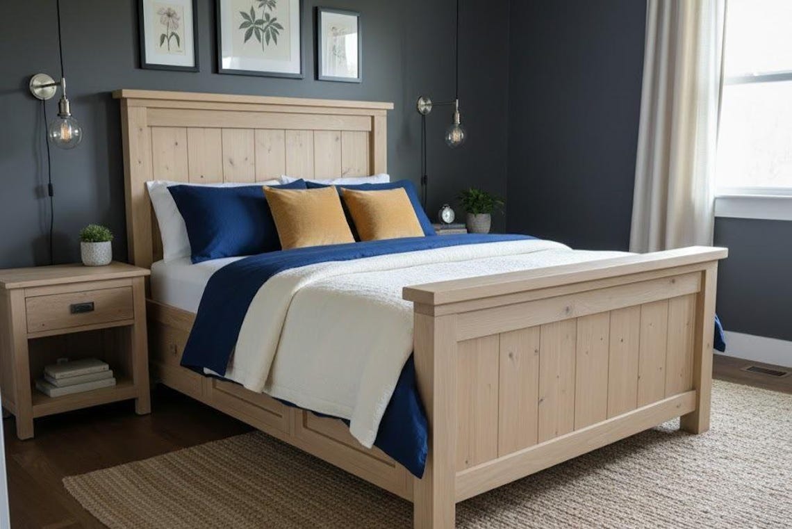 Storage Bed Pattern Queen Farmhouse Storage Bed Plans – DIY Platform Bed With 6 Drawers ...