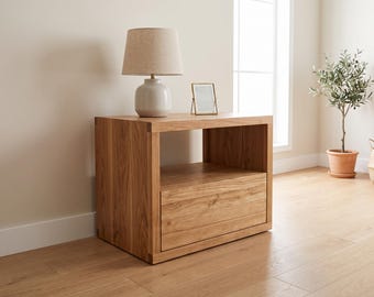 Minimalist Modern Nightstand Woodworking Plans PDF | DIY Bedside Table with Drawer and Shelf | Printable Furniture Build