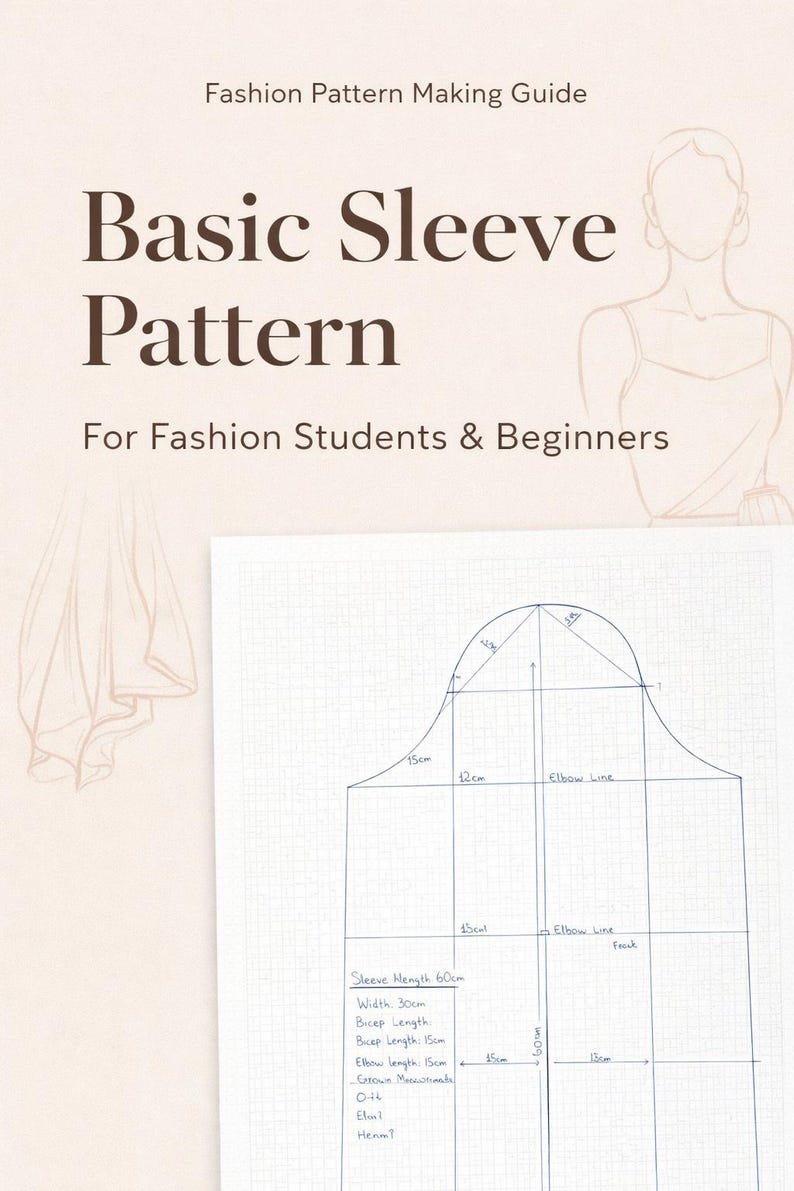 Podstawowy wzór rękawa w formacie PDF | Szablon do szycia dla początkujących (pobranie cyfrowe) zdjęcie 1