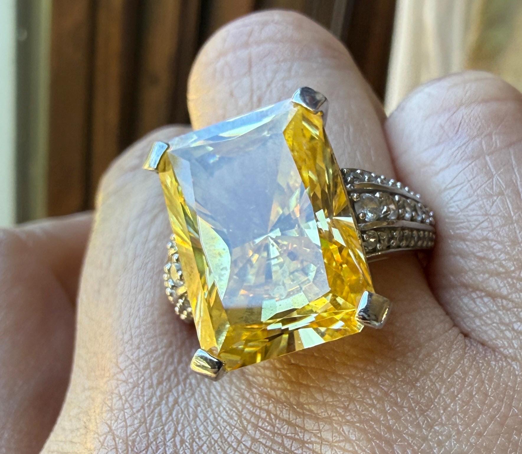 Pure Yellow Sapphire Ring - Etsy