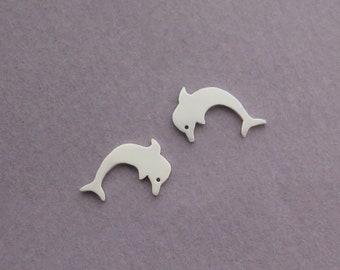 Dolphin Earrings - Sterling Silver Studs -  Small Silver Earrings -  Minimalist Earrings - Cute Earrings - Animal Jewelry - Animal Earrings