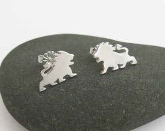 Leeuw Oorbellen, Sterling Zilveren Stud Oorbellen, Minimalistische Oorbellen, Leo Geschenken, Animal Lover Gift, Leeuw Sieraden, Sierlijke Oorbellen, Leo Sieraden