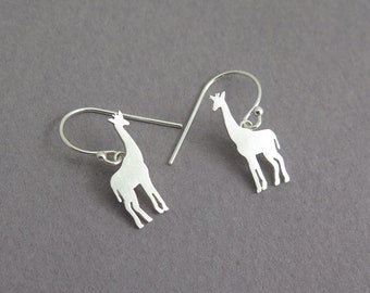 Giraffe Earrings, Silver Dangle Earrings, Giraffe Gift, Cute Earrings, Animal Earrings, Animal Lover Gift, Minimalist Jewelry,Unique Earring