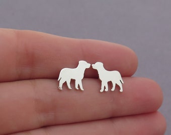 Dog Earrings, Silver Stud Earrings, Dog Gifts for Owners, Dog Mom Gift, Minimalist Jewelry, Animal Earrings, Sterling Silver Stud,Puppy Love