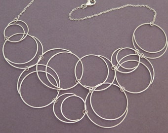 Collar de declaración para mujeres, collar de babero de plata esterlina