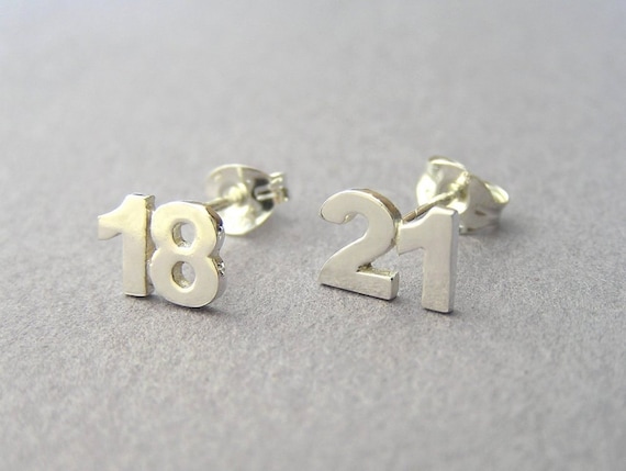 Custom number sale earrings