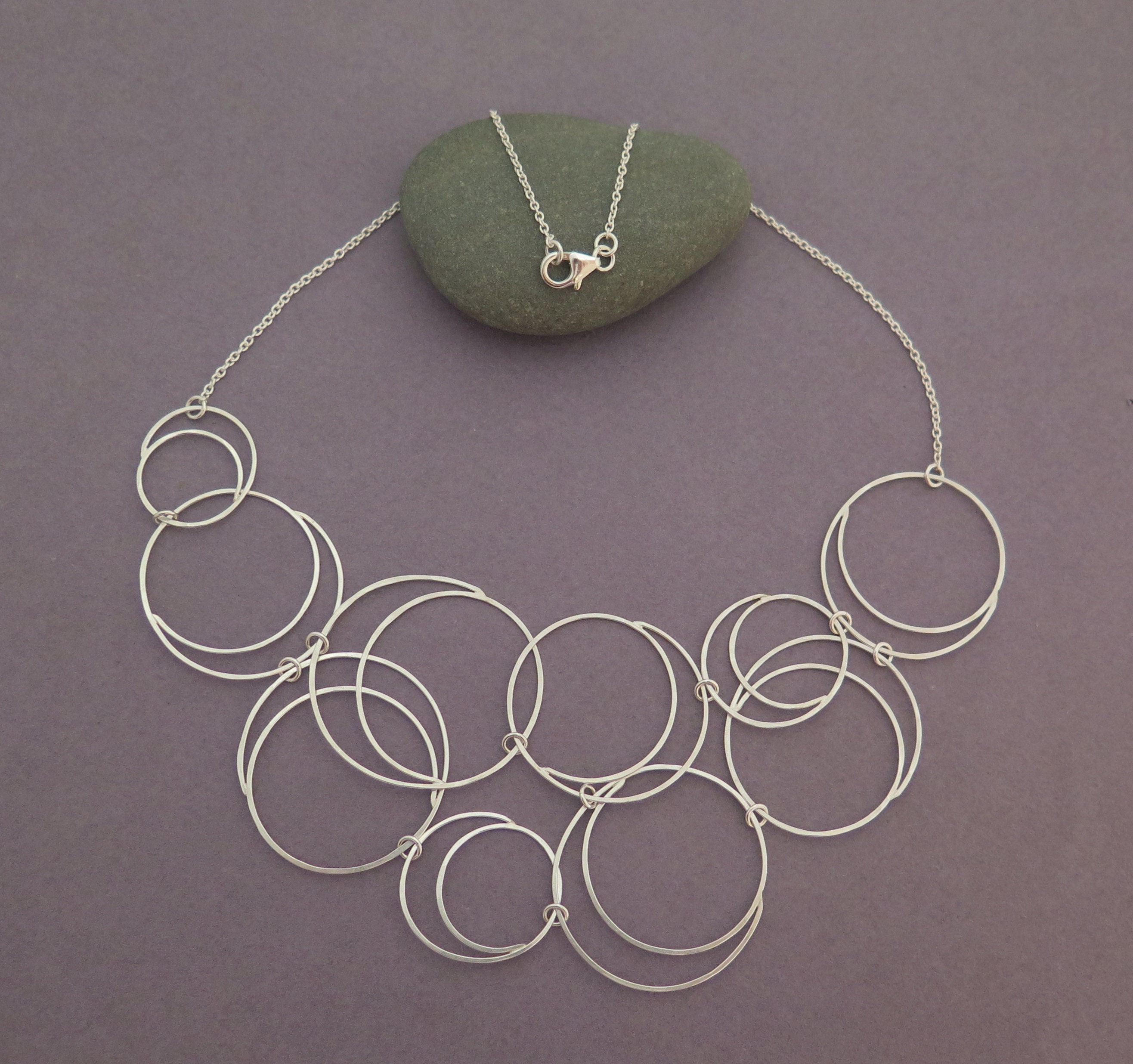 Bubble Necklace Sterling Silver Circles Bib Necklace - Etsy Israel