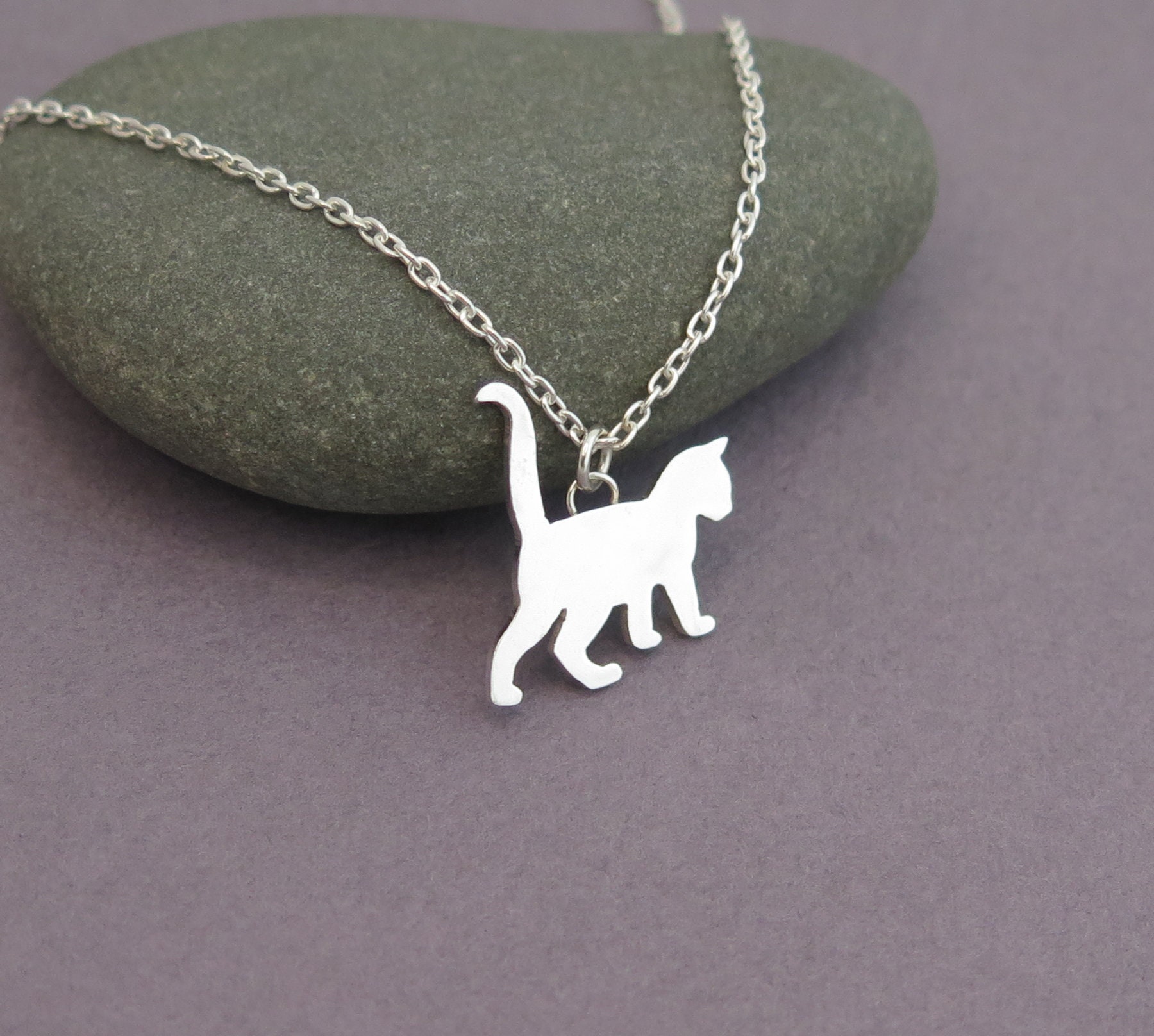 Collana Gatto Celtico Volpe Pagana In Acciaio Inox Tono Argento - Lady S Creations