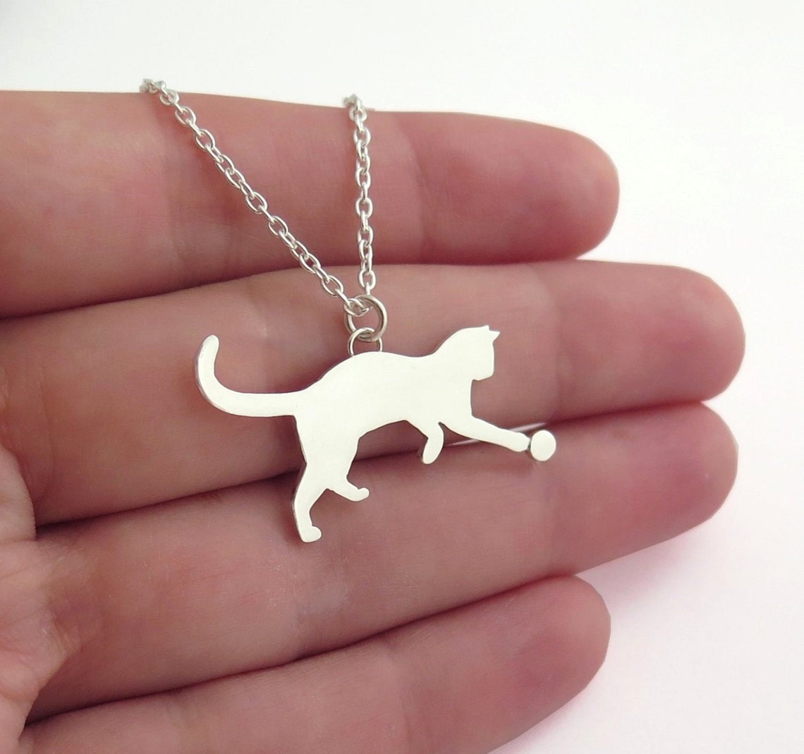 Vadmans Collana Con Ciondolo Gatto In Argento 925 E Ametista - Regalo Per Amanti Dei Gatti