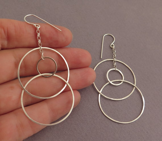 Etsy silver dangle earrings deals