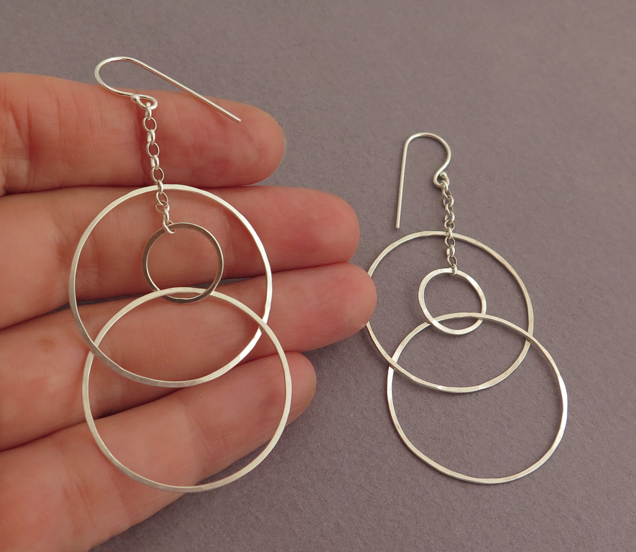 •GLIDE• silver dangle earrings main image 1