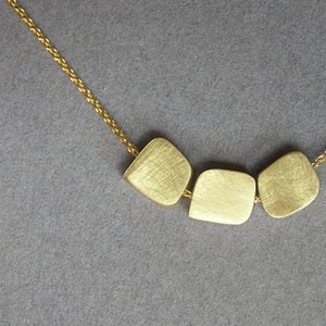 14k Gold Necklace Cubes Necklace Dainty Gold Pendant Necklace image 4