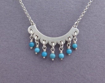 Sterling Silver and Turquoise Necklace Pendant - Turquoise Jewelry