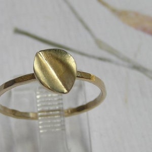 14k Gold Ring, Leaf Ring, Gold Ring for Women, Solid Gold Ring, Leaf Jewelry, Thin Gold Ring, Dainty Gold Ring, Minimalist Jewelry image 2