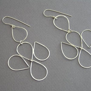 Big Dangle Earrings Drops Earrings Sterling Silver Wire image 1