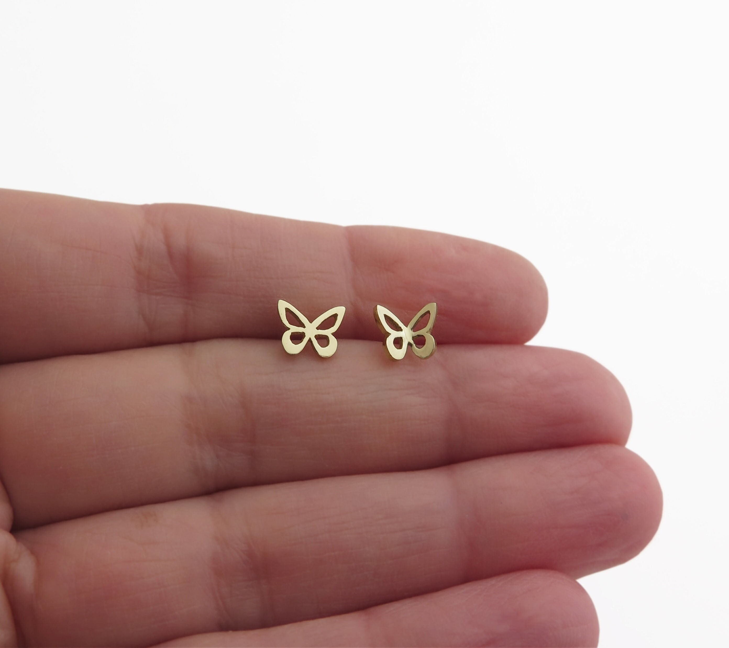 [LLOYD] 韓国☆14K☆Butterfly Earrings Chain Butterfly Earrings - 14K Gold Over Sterling Silver - Etsy