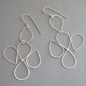 Big Dangle Earrings Drops Earrings Sterling Silver Wire image 3