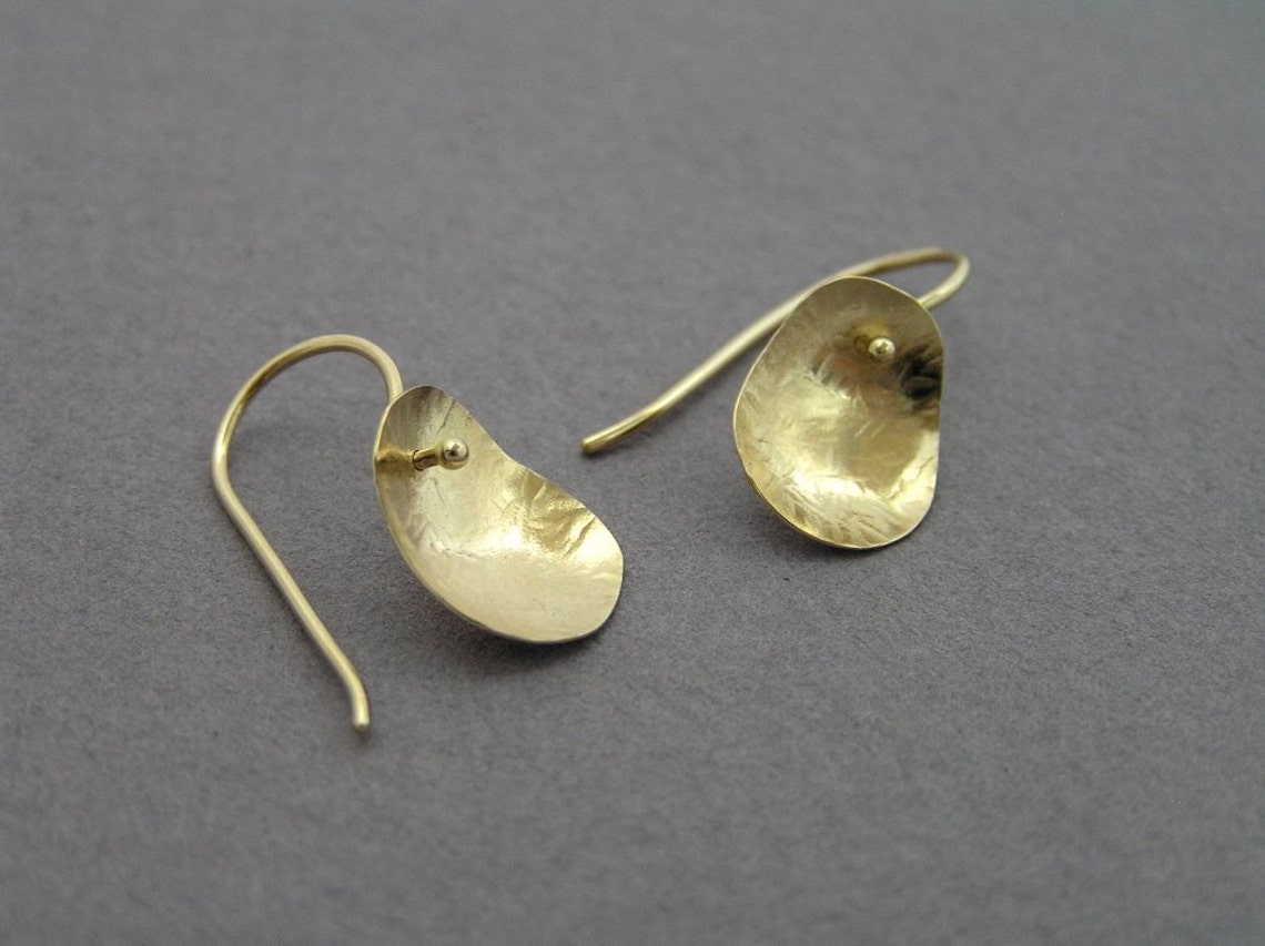 14k Gold Dangle Leaf Earrings Solid Gold Jewelry Light - Etsy