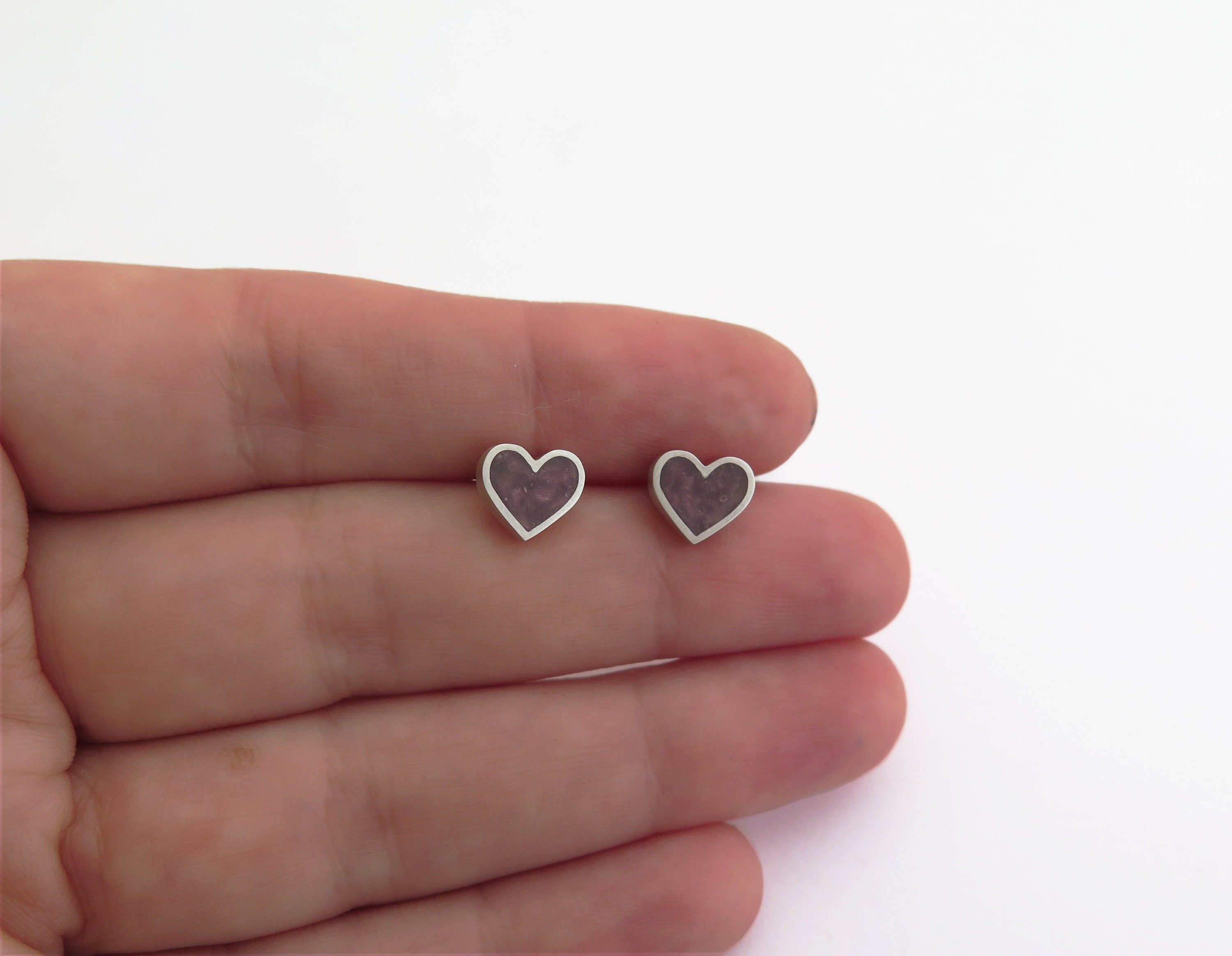 Silver Heart Studs main image 0