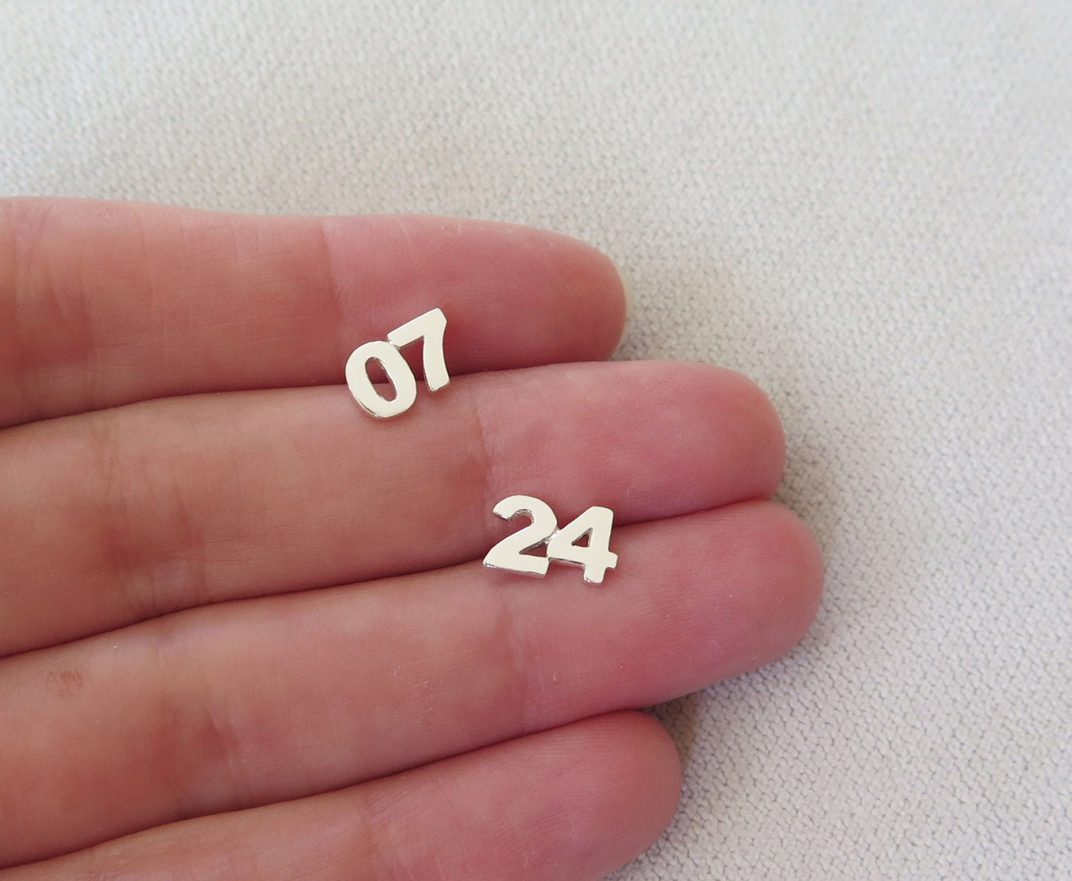 Custom number sale earrings