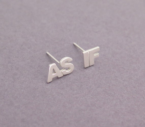 Orecchini A Perno Iniziali PAVOI - Argento Sterling Italia - Foto 11