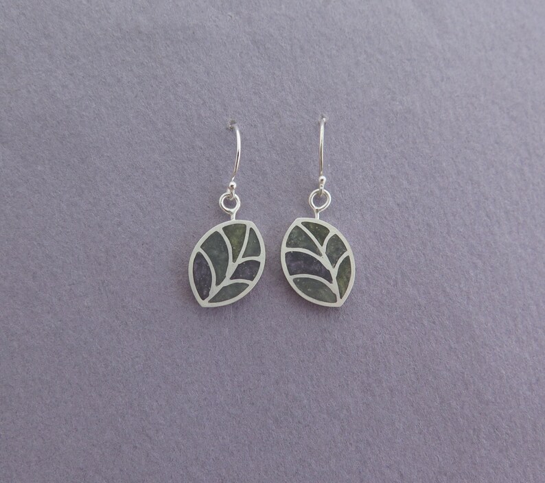 •LEAF• silver dangle earrings