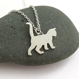 Cat Necklace - Cat Pendant Necklace - Silver Cat Necklace - Kitten Necklace – Cat Lover Gift - Cat Jewelry - Animal Lover Gift