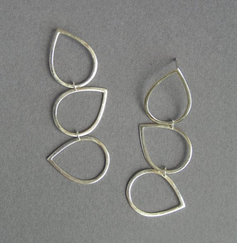 Silver Dangle Earrings Drops Earrings Long Sterling Silver Earrings image 1