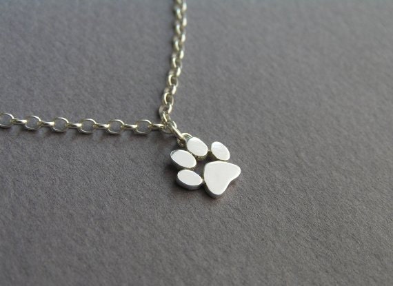 Paw Print Anklet - Sterling Silver Ankle Bracelet - Cat and Dog Paw - Paw Charm - animal Jewelry