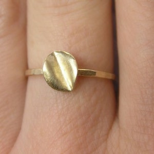 14k Gold Ring, Leaf Ring, Gold Ring for Women, Solid Gold Ring, Leaf Jewelry, Thin Gold Ring, Dainty Gold Ring, Minimalist Jewelry image 1