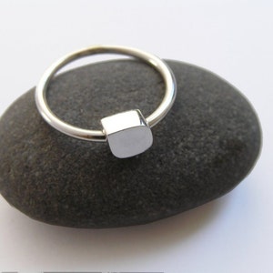 Delicate Ring - Sterling Silver Cube Ring