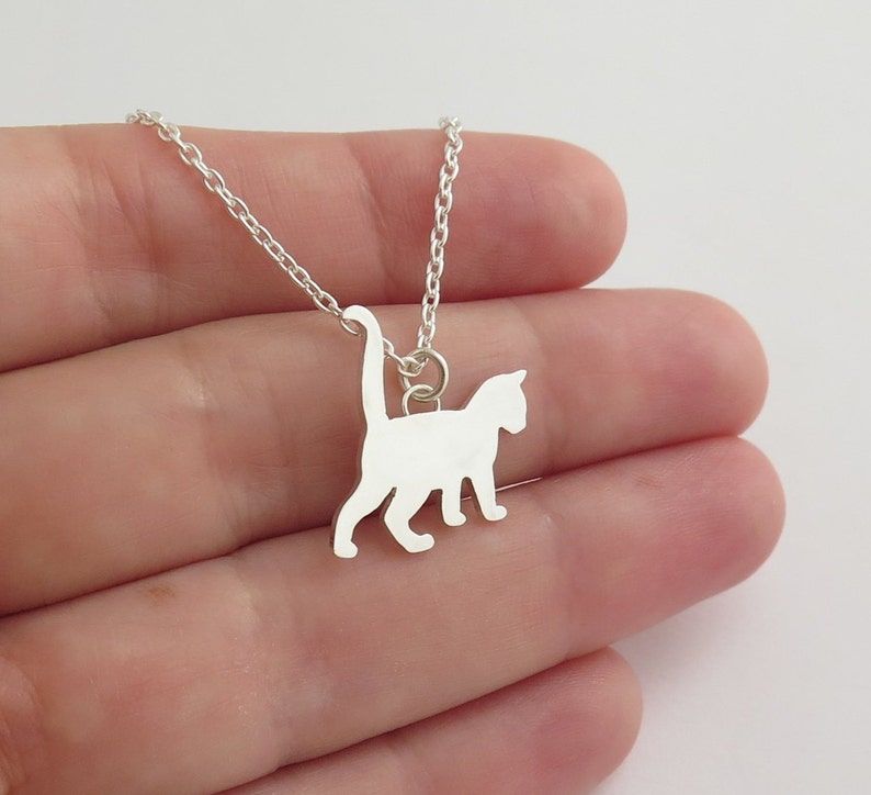 Cat Necklace Cat Jewelry Silver Necklace for Women Cat Etsy