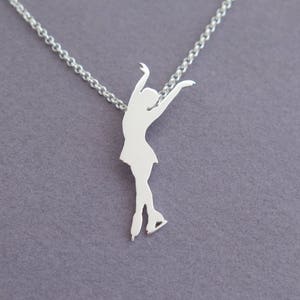 Figure Skating Necklace - Ice Skate Necklace - Sterling Silver