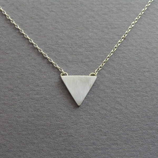 Triangle Necklace Pendant - Geometric Jewelry - Small Triangle - Sterling Silver