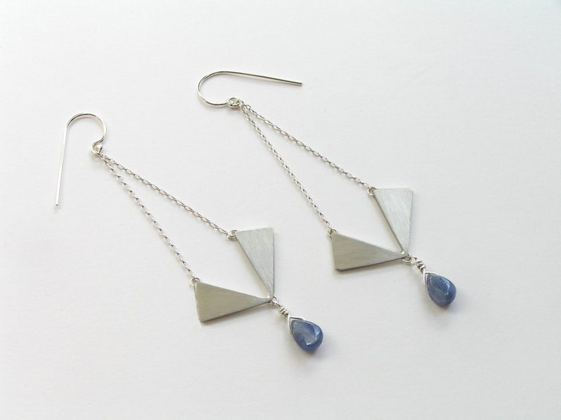Geometric Dangle Earrings Long Triangle Chandelier Earrings Etsy