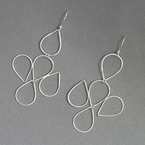 Big Dangle Earrings Drops Earrings Sterling Silver Wire image 4