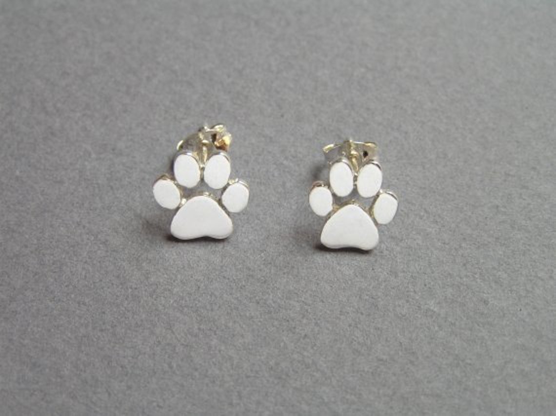 Charming Silver Dog Paw & House Set - Handcrafted Jewelry