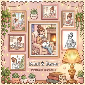 Livro de colorir aconchegante para adultos | Páginas para colorir de autocuidado | Livro de colorir fofo e kawaii | 50 páginas fáceis e coloridas para imprimir em PDF imagem 8
