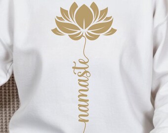Namaste Lotus Sweatshirt • Yoga Crewneck • Spiritual Gift for Yogis • Mindfulness Pullover • Boho Yoga Clothing