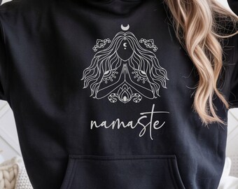 Namaste Hoodie for Women & Men, Yoga Meditation Sweatshirt, Spiritual Boho Hoodie, Mindfulness Gift, Gildan 18500 Unisex Pullover