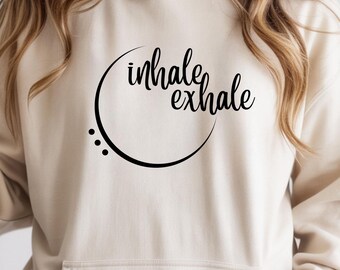 Inhale Exhale Hoodie – Mindful Meditation Hoodie – Minimal Yoga – Unisex Cozy Sweatshirt