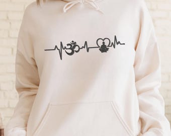 Om Heartbeat Yoga Hoodie | Unisex Meditation Pullover