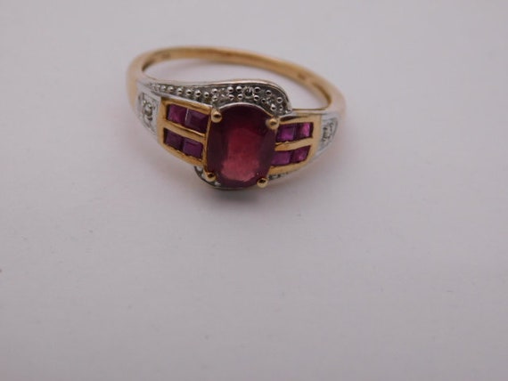 Ruby Ring Diamond Accents 2.66 Ctw Yellow Gold 10… - image 7