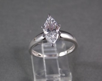 Marquise Cubic Zirconia 2 Carat White gold 14K Size 8 Engagement Ring Wedding Ring