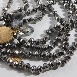 Glass Bead Flapper Necklace 60 inches Vintage 99 grams