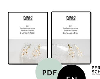 Pearl Dangle Earrings BERNADETTE PDF Craft Instructions, English