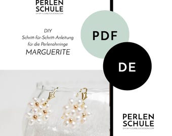 Hanging Pearl Earrings for the Bride MARGUERITE PDF Craft Instructions, German